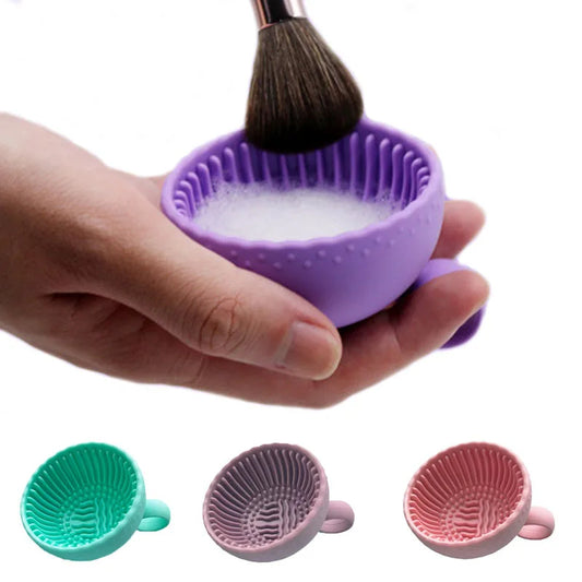 Makeup Brush Cleaner Folding Powder Puff Cleaning Bowl Eyeshadow Brushes Wash Clean Mat Beauty Tools Soft Silicone Scrubber Box