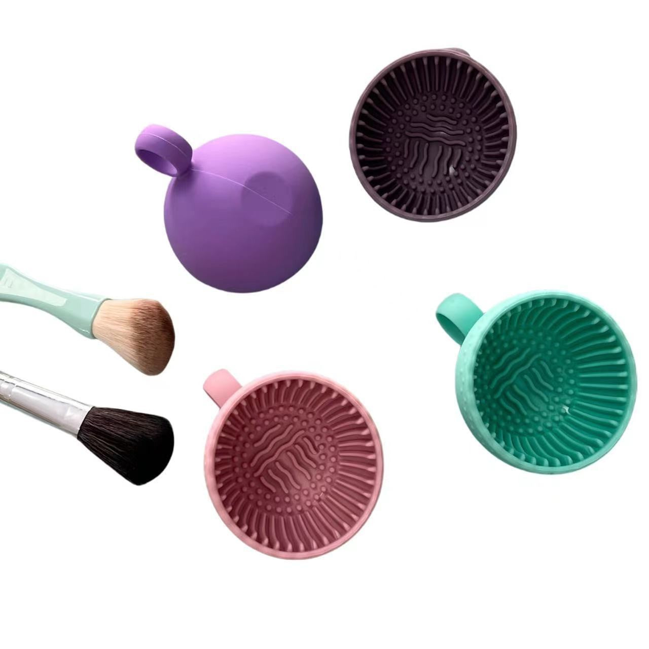 Makeup Brush Cleaner Folding Powder Puff Cleaning Bowl Eyeshadow Brushes Wash Clean Mat Beauty Tools Soft Silicone Scrubber Box